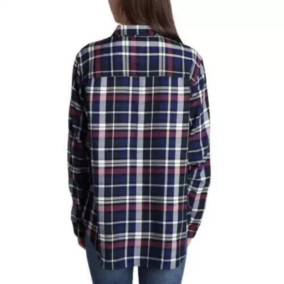 JACHS New York Girlfriend Soft Flannel Button Down Shirt w/ Pockets Size Small - Picture 3 of 5